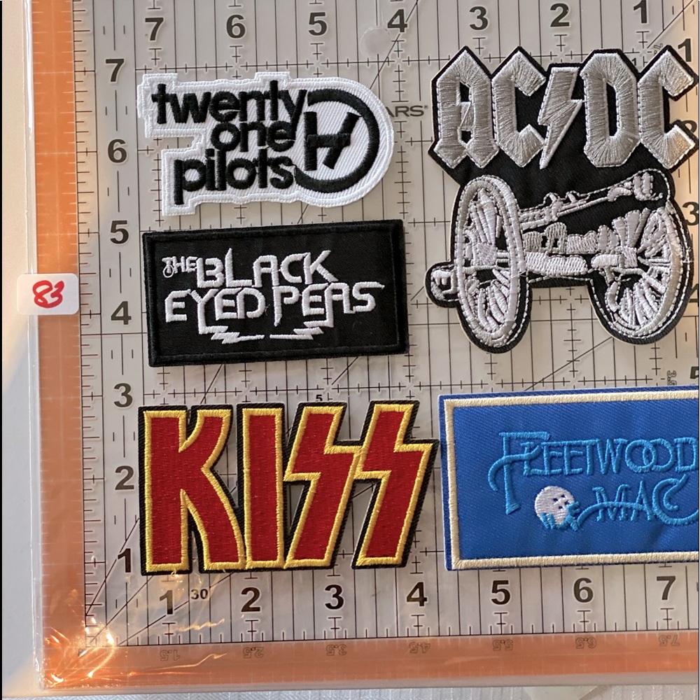 Twenty one pilots. Kiss. Fleetwood Mac. Acdc. And the black eyed peas. Iron on p
